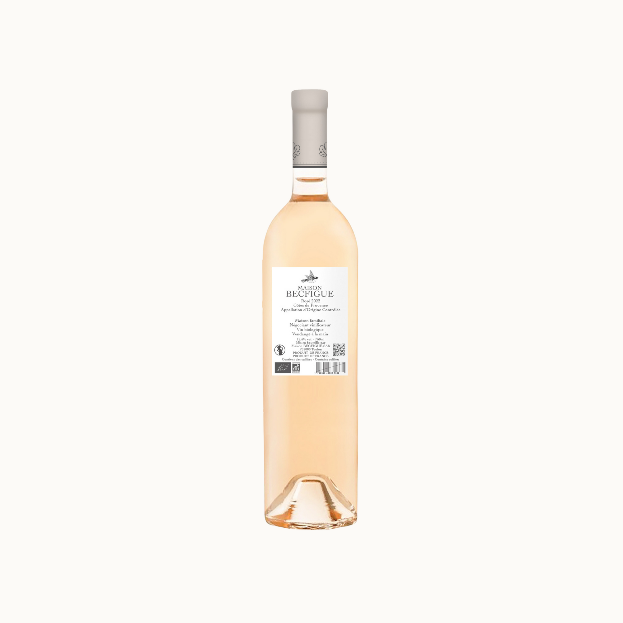 vin rosé becfigue bouteille verso